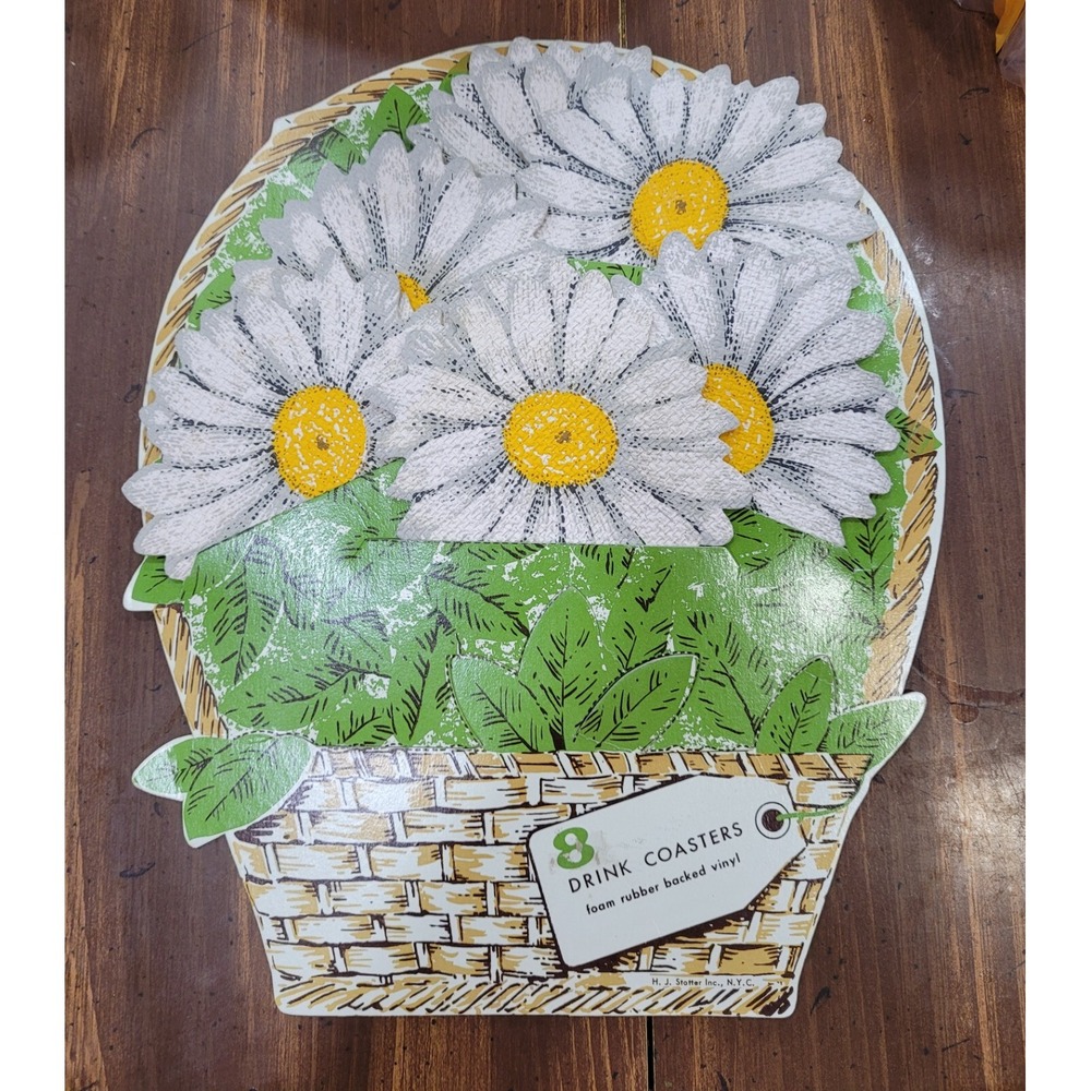 Vintage 8 H J Staffer Inc. NYC Daisy Drink Coasters